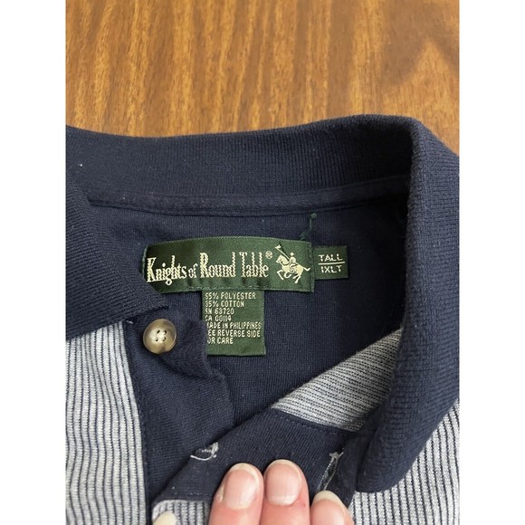 Knights Of The Round Table Polo KOTRT Golf Vertical Striped Shirt Men XL Tall - Picture 5 of 6
